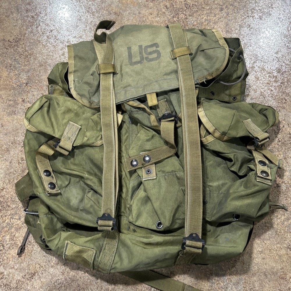 US Army Military LC-1 Combat Field Pack Amertex Backpack No Frame 80's VTG Med